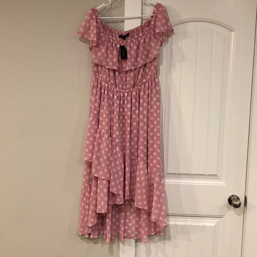 NEW Lane Bryant 14/16 Pink Polka Dotted Dress